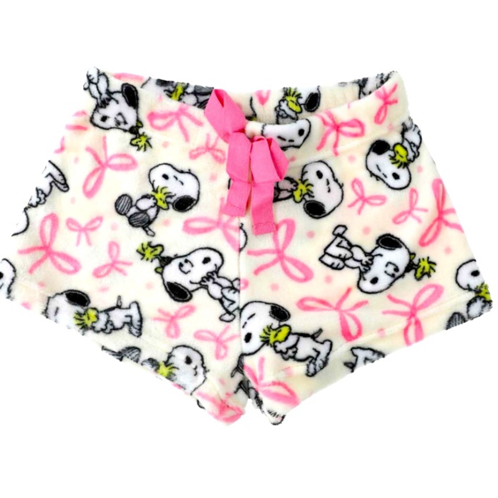 Snoopy Women Plush Shorts with Bows NWT Size L